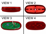 221201, LED Lens Insert - 2 Eyelets, Red Betts 200 Series lamps