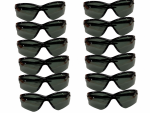 12 PAIR 3000356 JACKSON SAFETY NEMESIS SAFETY GLASSES BLACK FRAMES SMOKE LENSES