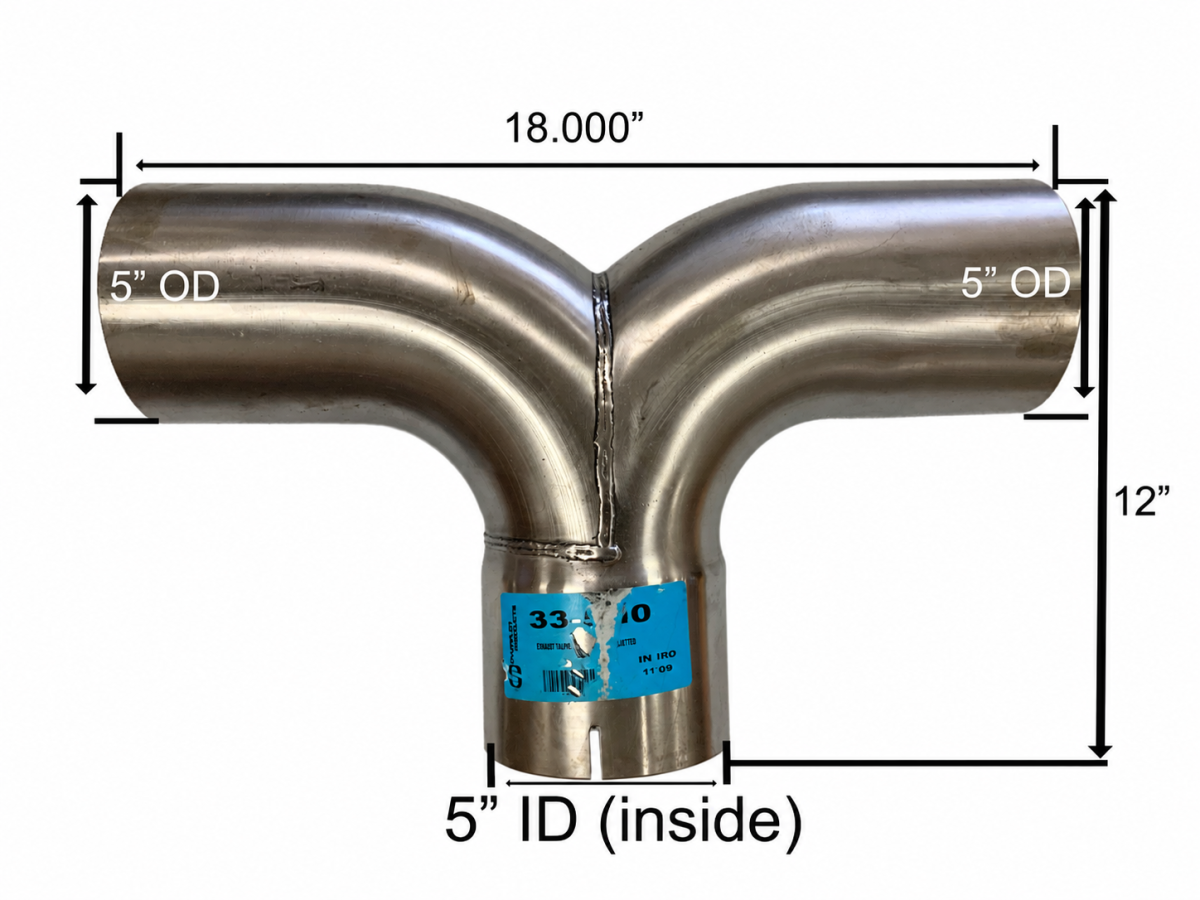 5" Steel Y-Pipe Exhaust Elbow Made in the USA
