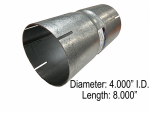 COUPLER 4IN ID X 8IN LENGTH ALUMINIZED