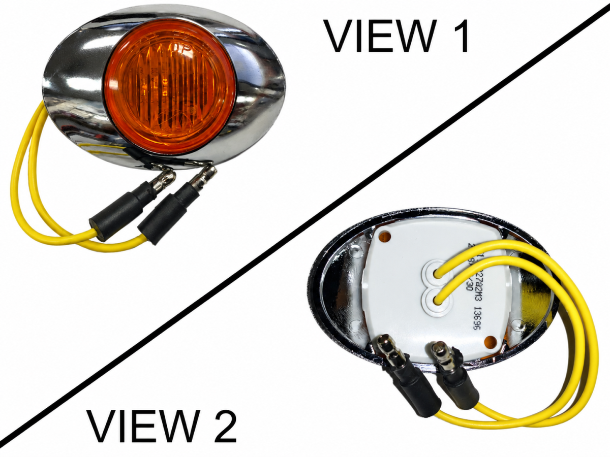 PANELITE MILLENNIUM SERIES M3 AMBER LED MARKER LIGHT 2 BRIGHT LEDs CHROME BEZEL