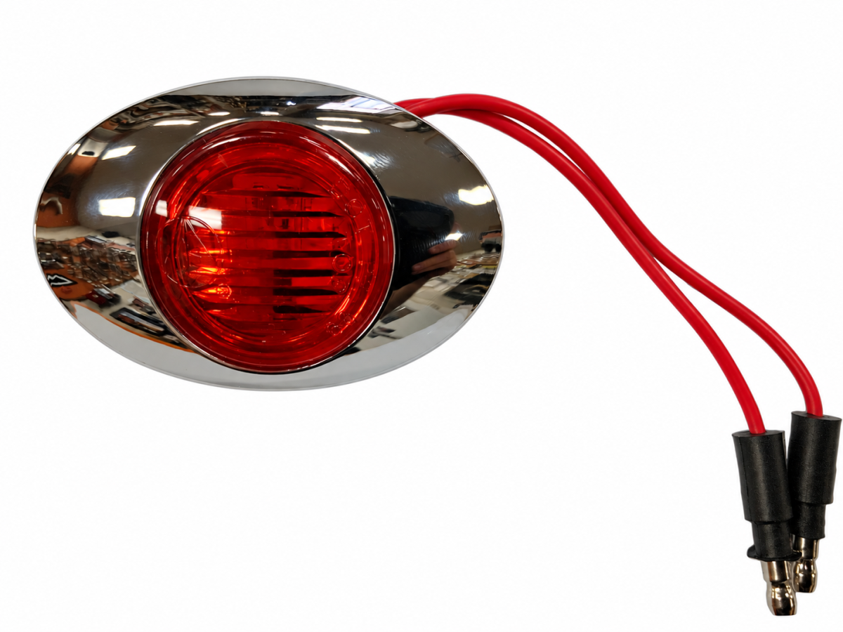 PANELITE MILLENNIUM SERIES M3 RED LED MARKER LIGHT 2 BRIGHT LEDs CHROME BEZEL