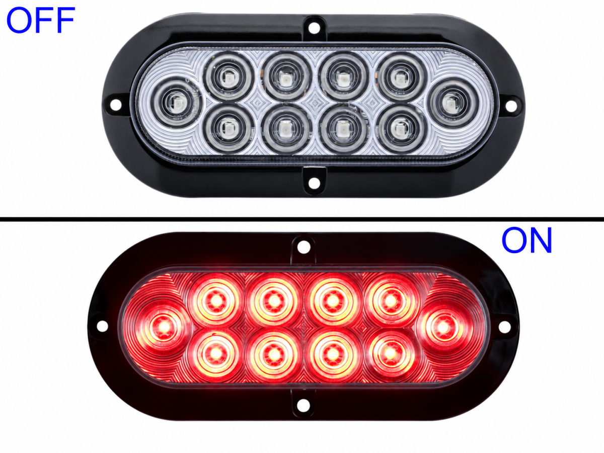 LED TAIL LIGHT OVAL SURFACE FLANGE RED