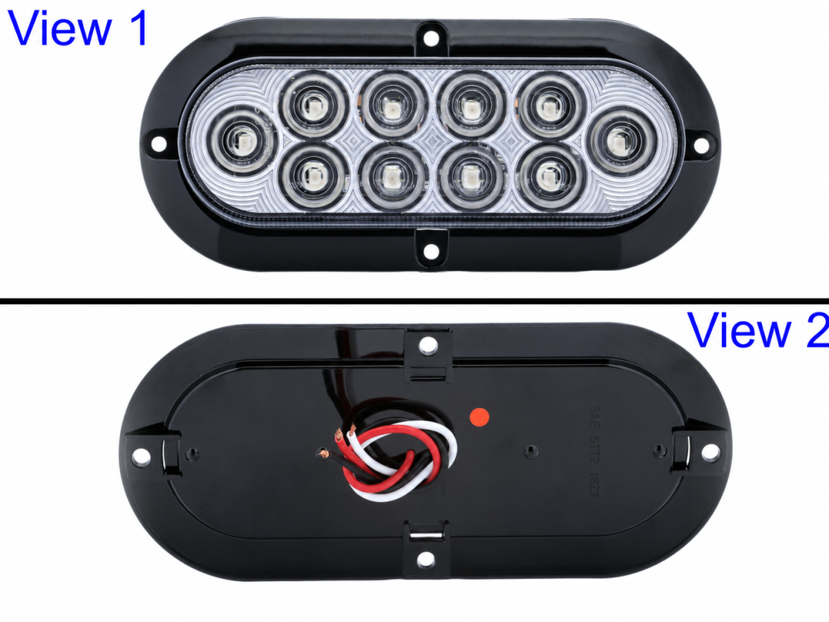 LED TAIL LIGHT OVAL SURFACE FLANGE RED