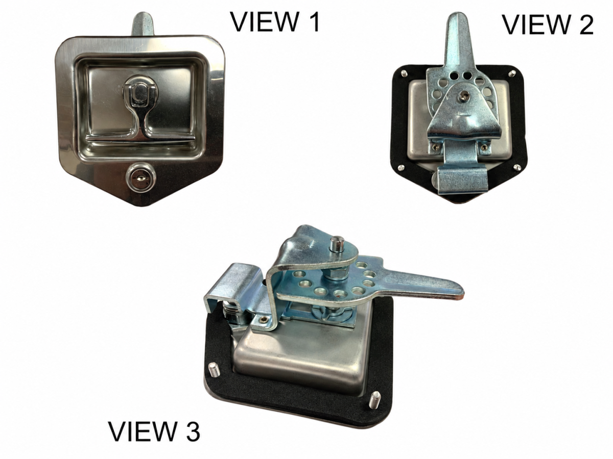 Single Latch Point Folding-T Handle Latch, w/Blind Studs, Gasket & Cylinder w/Keys Included