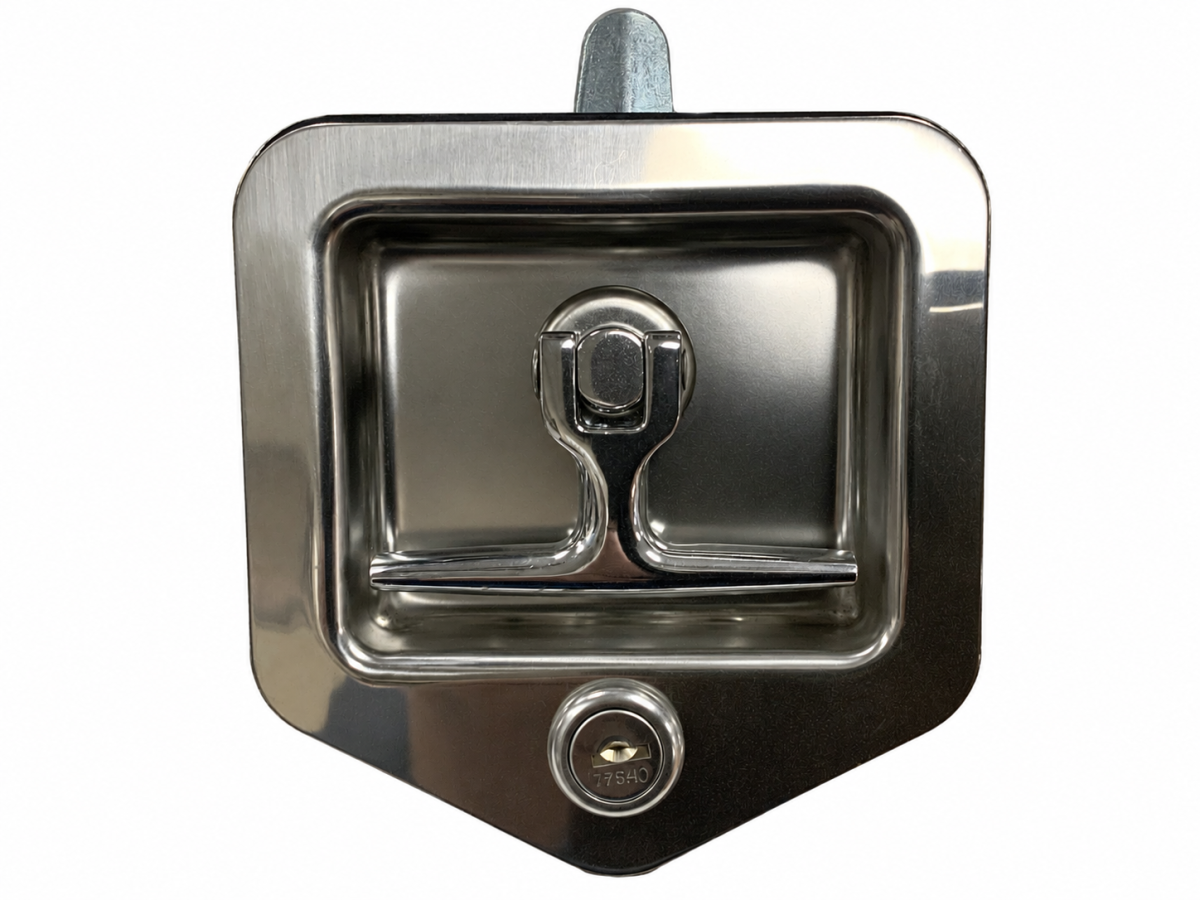 Single Latch Point Folding-T Handle Latch, w/Blind Studs, Gasket & Cylinder w/Keys Included