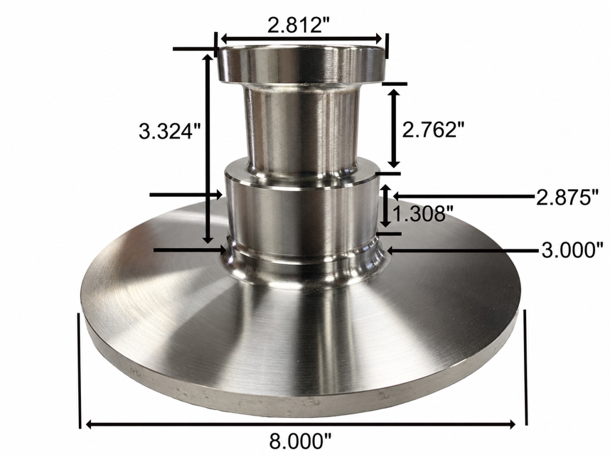 Automann Weld-On 2" Kingpin for Fifth 5th Wheel Trailer with 3/8" Bolster Plate