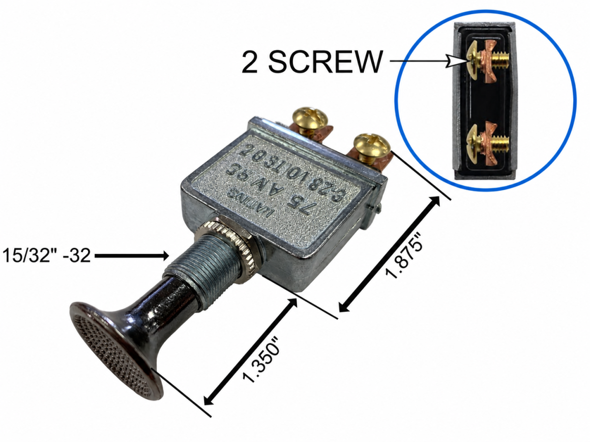 HEAVY DUTY 75 AMP PUSH PULL SWITCH 6-28 VOLT UNIVERSAL TRUCK, FORKLIFT, GOLF CAR