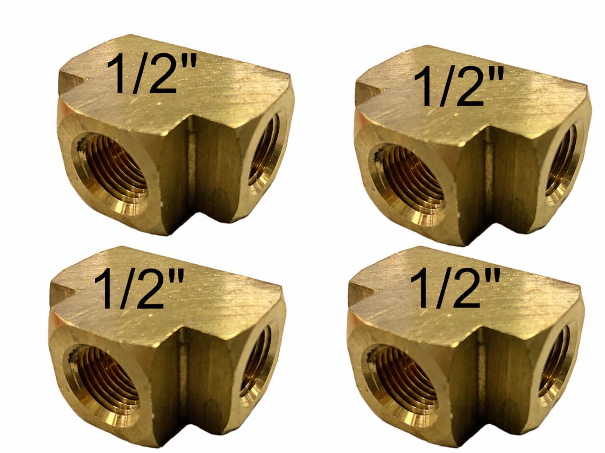 Lot of 4 Brass Male Branch Tee Pipe Fitting Fitting s 1/2" NPT