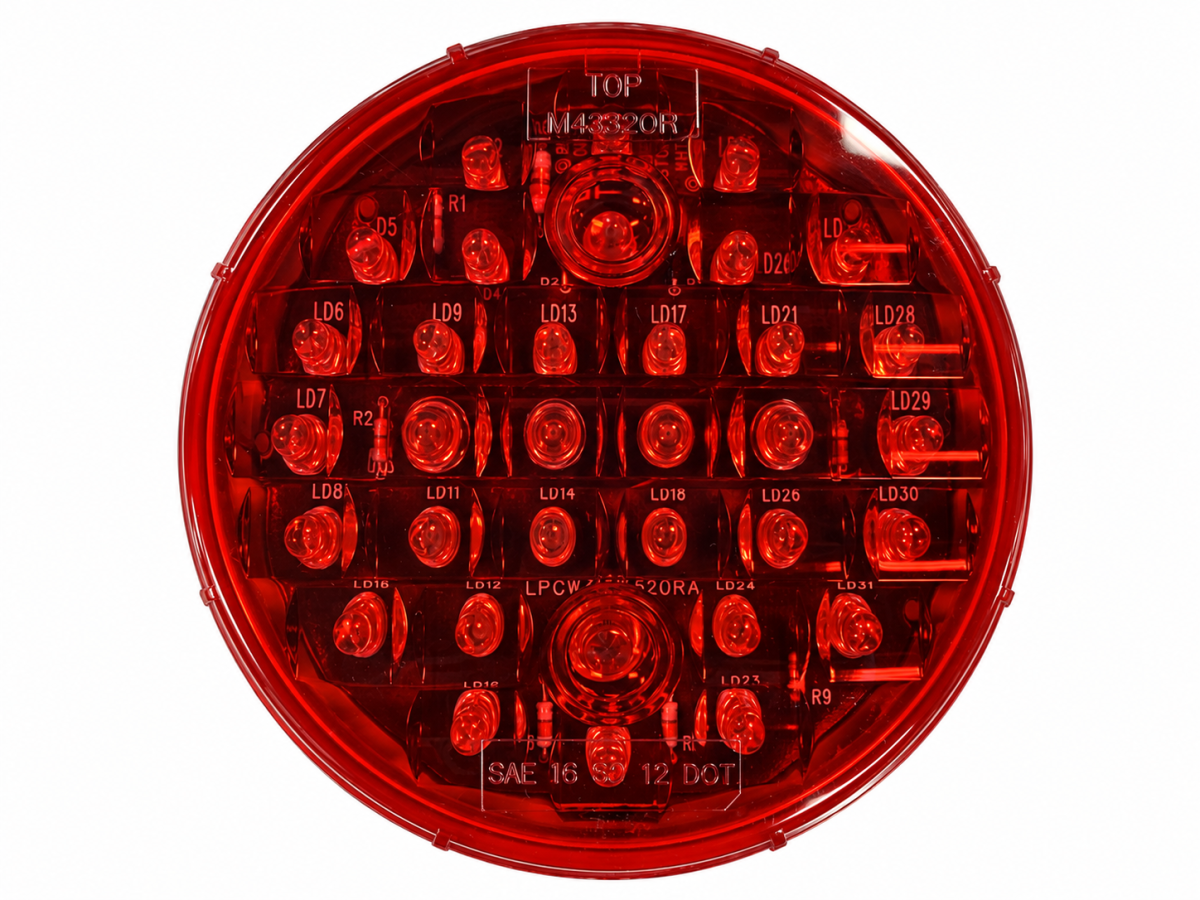 2X Maxxima Red 4" Round Stop Turn Tail Park Light 32 LED STT M42320R KITS