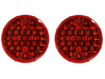 2X Maxxima Red 4" Round Stop Turn Tail Park Light 32 LED STT M42320R KITS