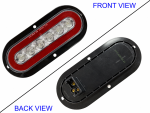LED TAIL GLOLIGHT FLANGE MOUNT OVAL CLEAR RED