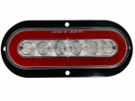 LED TAIL GLOLIGHT FLANGE MOUNT OVAL CLEAR RED