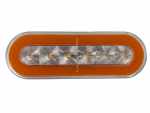 6" OVAL GLOLIGHT AMBER W/CLEAR LENS S/T/T 22 LED