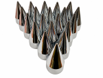 Set of 20 Chrome Lug Nut Cover Spike Style Threaded 33mm 4-3/16 Tall P/N 10264