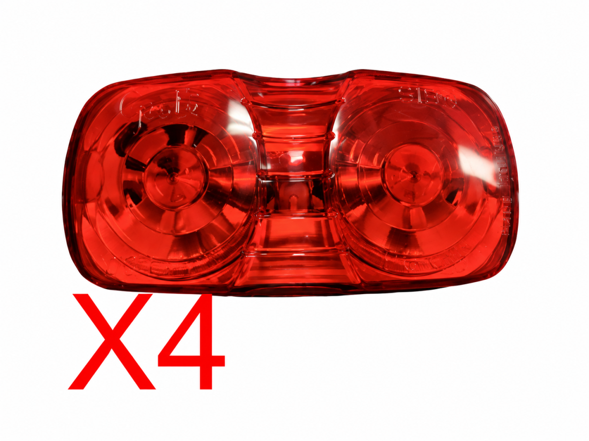 4 grote 2" x 4" inch red bullseye light for trailers marker / clearance lights