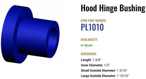 Atro Polyurethane Kenworth Hood Hinge Bushing Pl1010 - Image 2