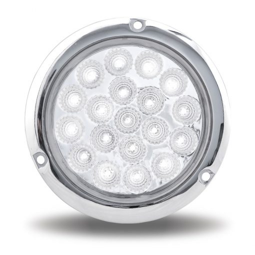 4" DUAL REVOLUTION RED STOP, TURN & TAIL TO WHITE BACK UP LED LIGHT WITH FLANGE MOUNT - Image 4