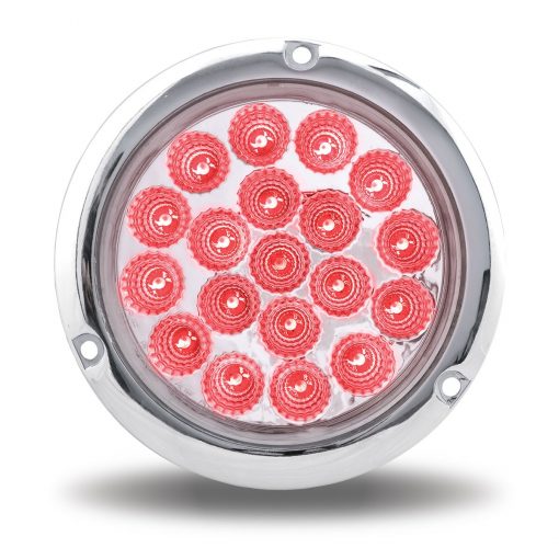 4" DUAL REVOLUTION RED STOP, TURN & TAIL TO WHITE BACK UP LED LIGHT WITH FLANGE MOUNT - Image 5