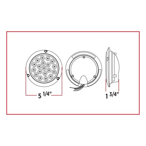 4" DUAL REVOLUTION RED STOP, TURN & TAIL TO WHITE BACK UP LED LIGHT WITH FLANGE MOUNT - Image 2