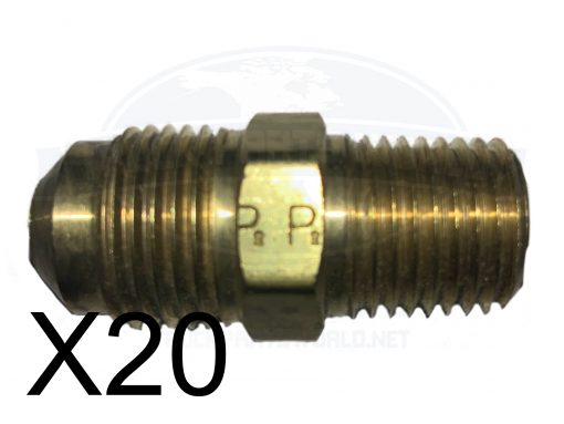 Lot of 20 45? Flare Male Connector Brass Fittings 3/8" OD Tube x 1/4" Male NPT