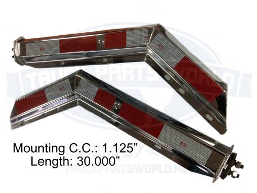 CHROME MUD FLAP HANGER SET 30'' SPRING LOADED 1-125'' BOLT PATTERN SEMI TRUCK