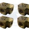 Lot of 4 Brass Male Branch Tee Pipe Fitting Fitting s 1/2" NPT
