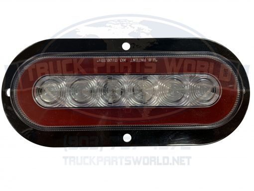 LED TAIL GLOLIGHT FLANGE MOUNT OVAL CLEAR RED - Image 5