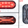 LED S/T/T 6"OVAL LIGHTGUID RED/CLEAR W/FLANGE PL3