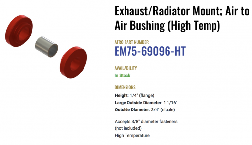 Peterbilt High Temp Polyurethane Exhaust/Radiator Mount, Air to Air Bushing USA - Image 2