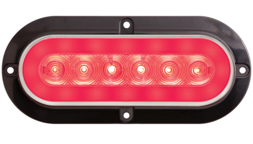 LED TAIL GLOLIGHT FLANGE MOUNT OVAL CLEAR RED - Image 3