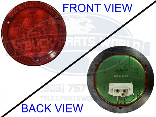 LED TAIL ROUND 10LED W/REFLEX RING RED