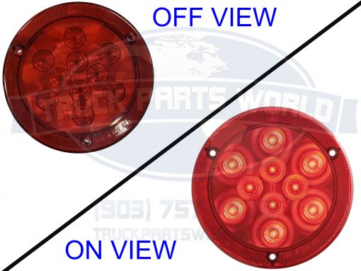 LED TAIL ROUND 10LED W/REFLEX RING RED - Image 2