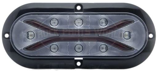LED S/T/T 6"OVAL LIGHTGUID RED/CLEAR W/FLANGE PL3 - Image 5