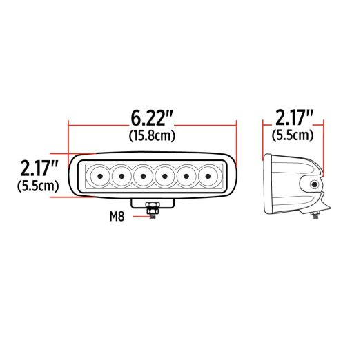 6" RECTANGLE 'STELLAR SERIES' FLOOD LED WORK LAMP - Image 3