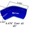 2.5" SILICONE LOWER RADIATOR HOSE PACCAR KW PETERBILT SIMILAR TO F50-1548