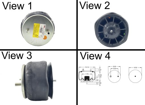 Trailer Air Spring Bag Replaces W01-358-9307, 1R12-095 Holland Neway 905-57-129