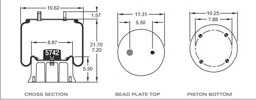 AIR SPRING BAG REPLACEMENT FOR FIRESTONE W01-358-9121  GOODYEAR 1R13-039 - Image 2