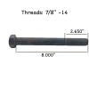 327-317 Insulator Bolt 7/8in-14 X 8in Mack