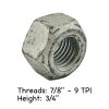 Dayton Parts 334-236 Lock Nut ST 7/8" GR – Heavy-Duty Suspension Fastener
